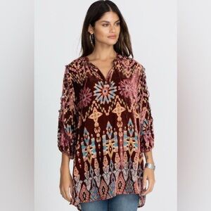 Johnny Was Geo Burnout Mali Velvet Tunic